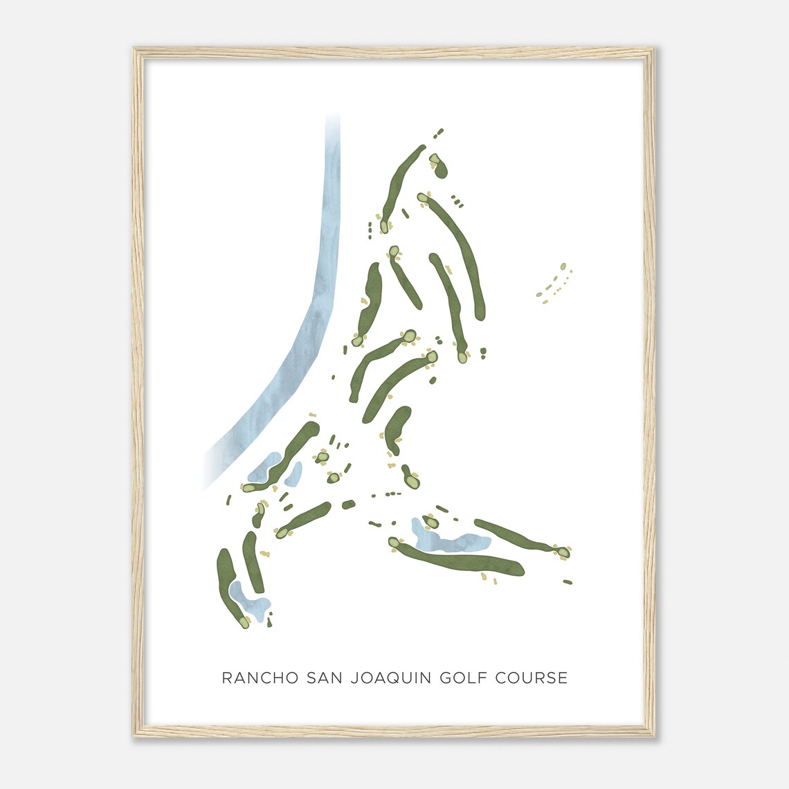 Rancho San Joaquin Golf Course California Modern Watercolor Map Golfer Gift Golf Wall Art Golf Poster Print Course Layout