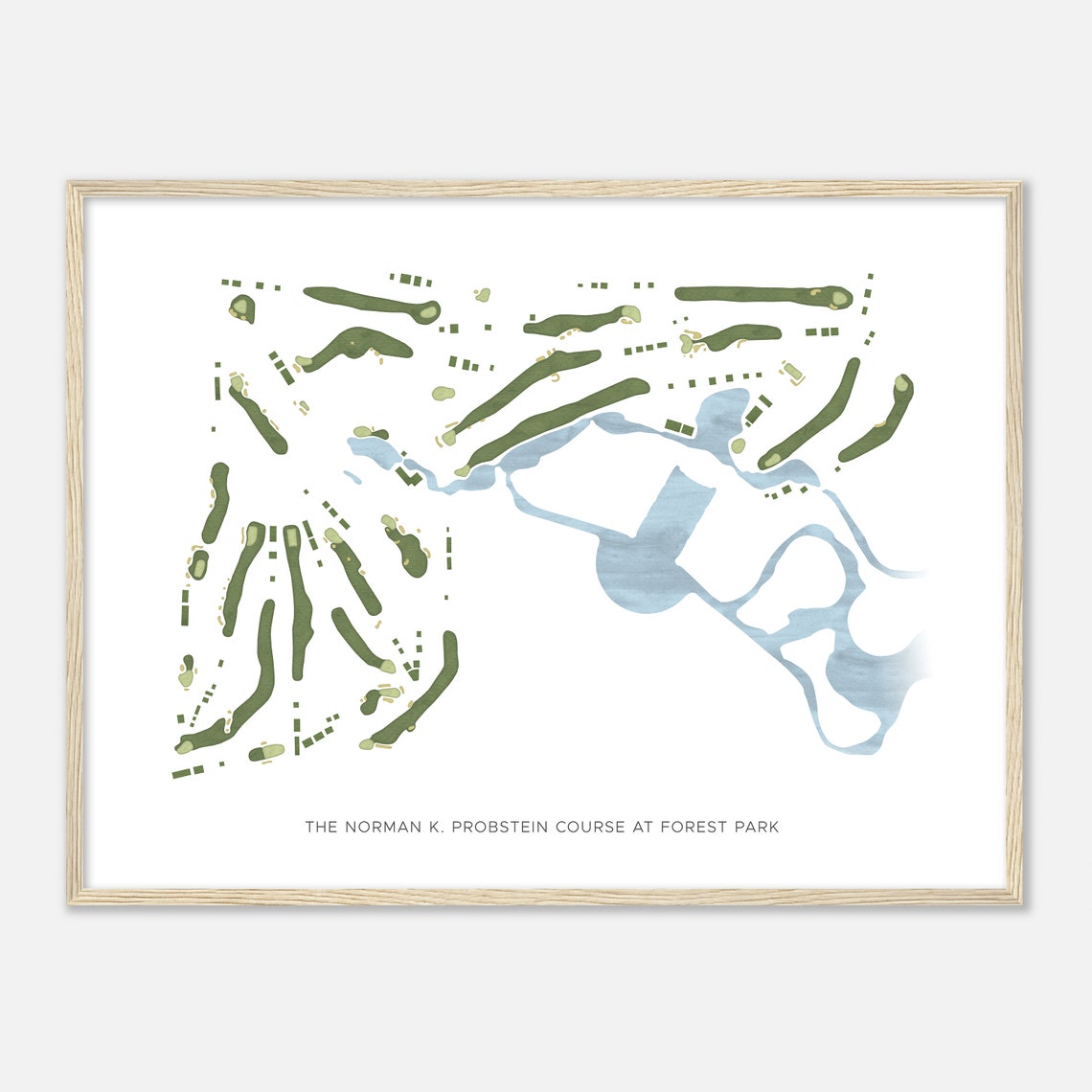 The Norman K Probstein Course at Forest Park Minimalist Map Poster - Image 2