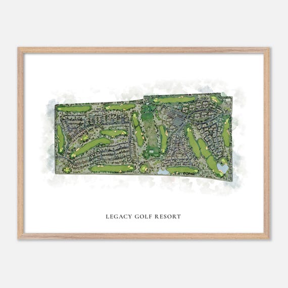 Legacy Golf Resort In Phoenix Arizona Classic Watercolor Map Golfer Gift Golf Wall Art Golf Poster Print Course Layout