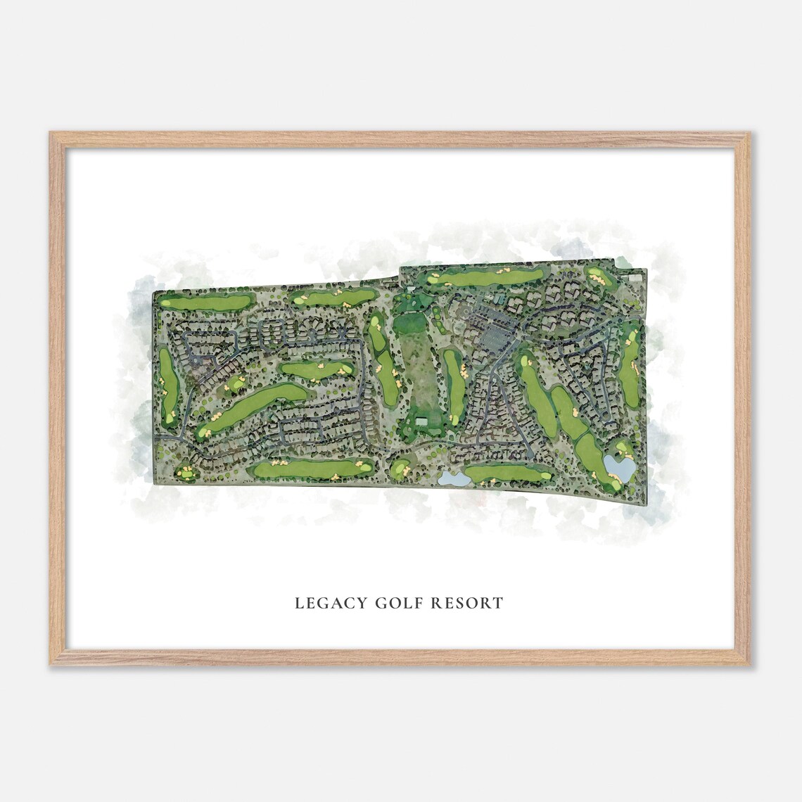 Legacy Golf Resort Phoenix Arizona Classic Watercolor Map Poster