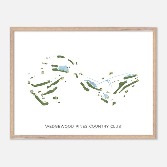 Wedgewood Pines Country Club In Stow Massachusetts Modern Watercolor Map Golfer Gift Golf Wall Art Golf Poster Print Course Layout
