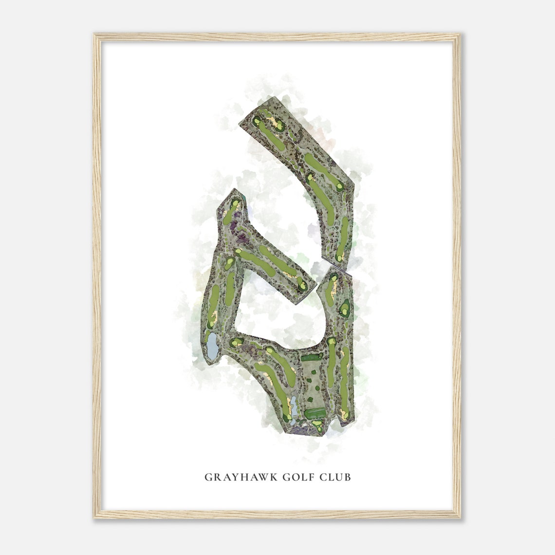 Grayhawk Golf Club Classic Watercolor Golf Course Layout Map Poster - Image 2