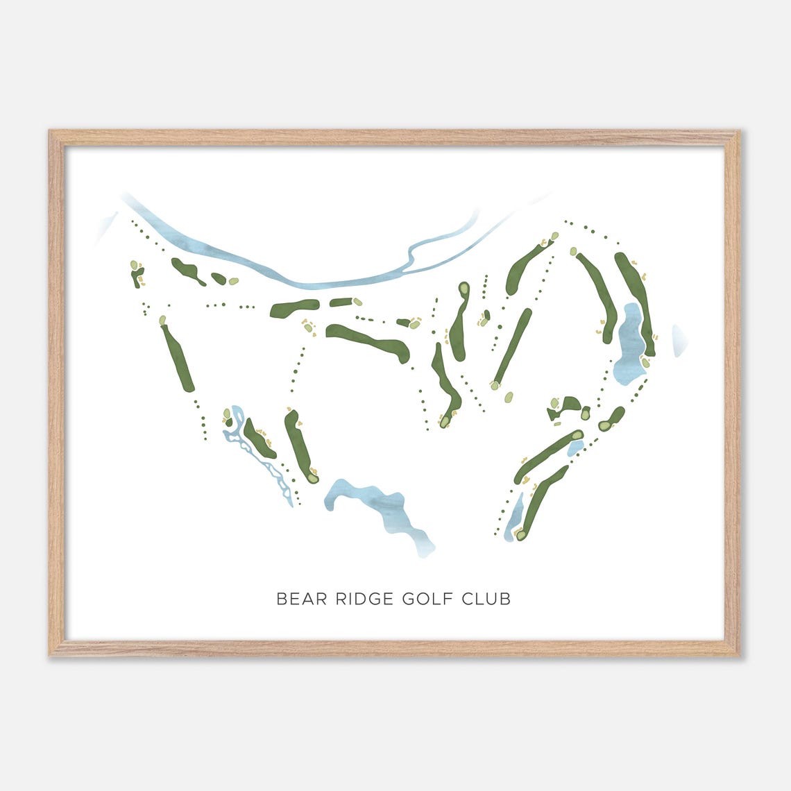 Bear Ridge Golf Club Modern Minimalist Course Map Art Poster