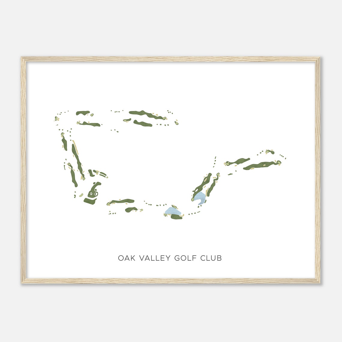 Oak Valley Golf Club Minimalist Modern Golf Course Map Print - Image 2