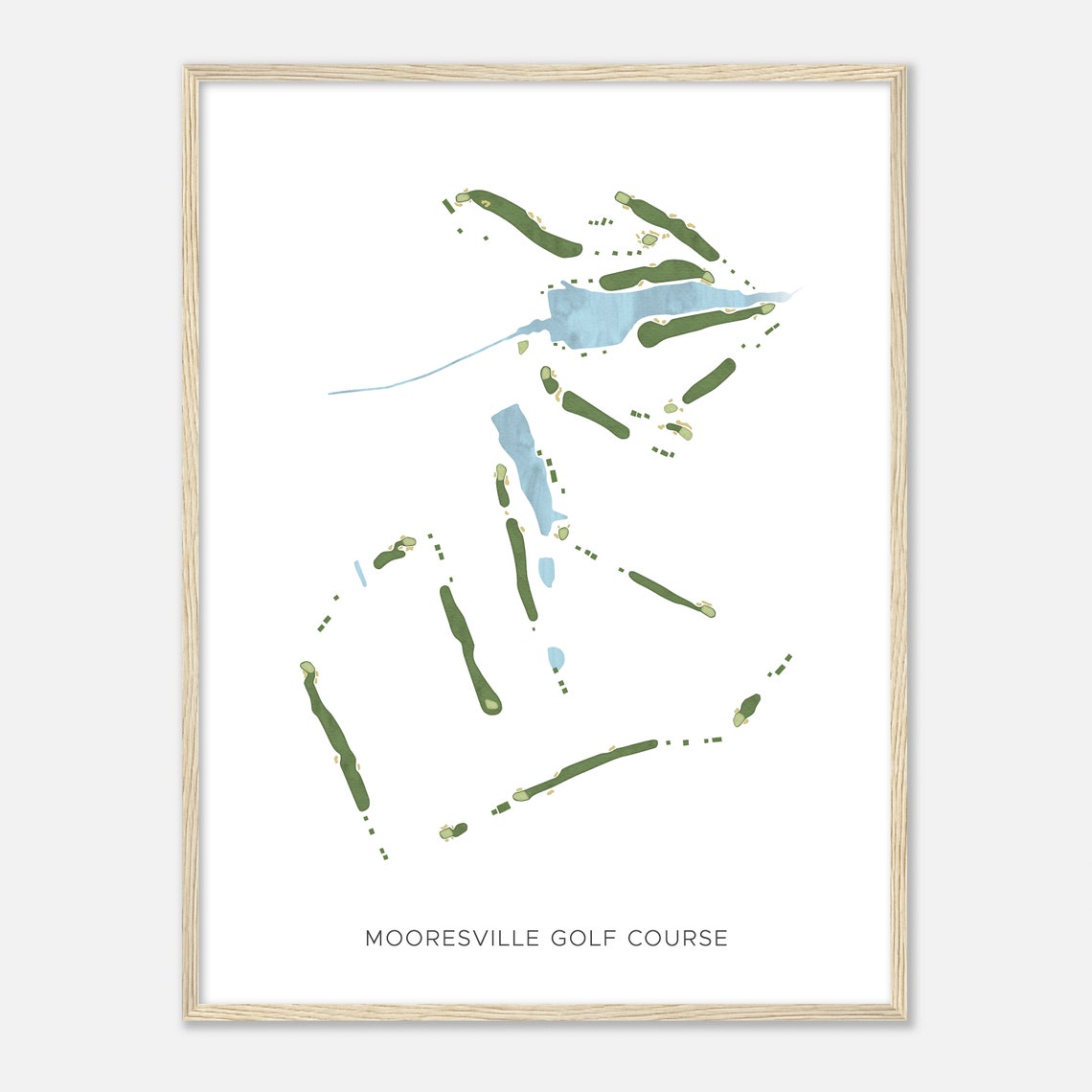 Mooresville Golf Course Minimalist Fairway Layout Map Poster