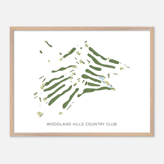 Woodland Hills Country Club In Woodland Hills California Modern Watercolor Map Golfer Gift Golf Wall Art Golf Poster Print