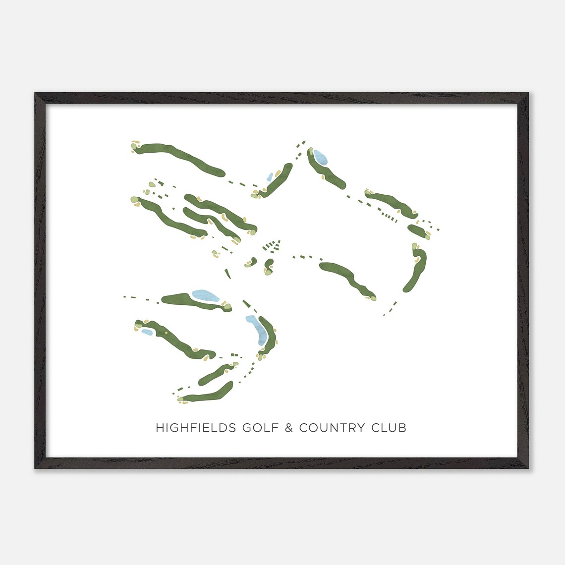 Highfields Golf & Country Club Massachusetts Modern Map Poster - Image 5