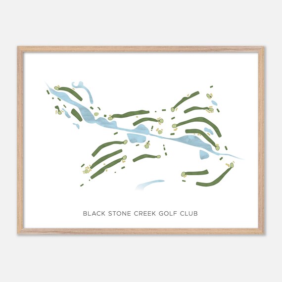 Black Stone Creek Golf Club Germantown Wisconsin Modern Watercolor Golf Map Poster