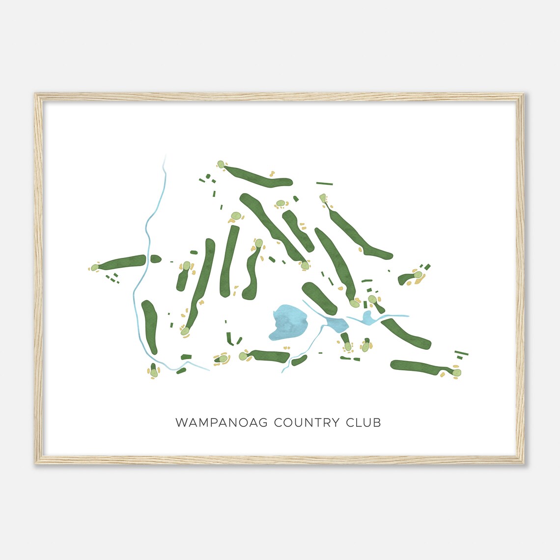 Wampanoag Country Club Connecticut Modern Watercolor Map Poster - Image 2