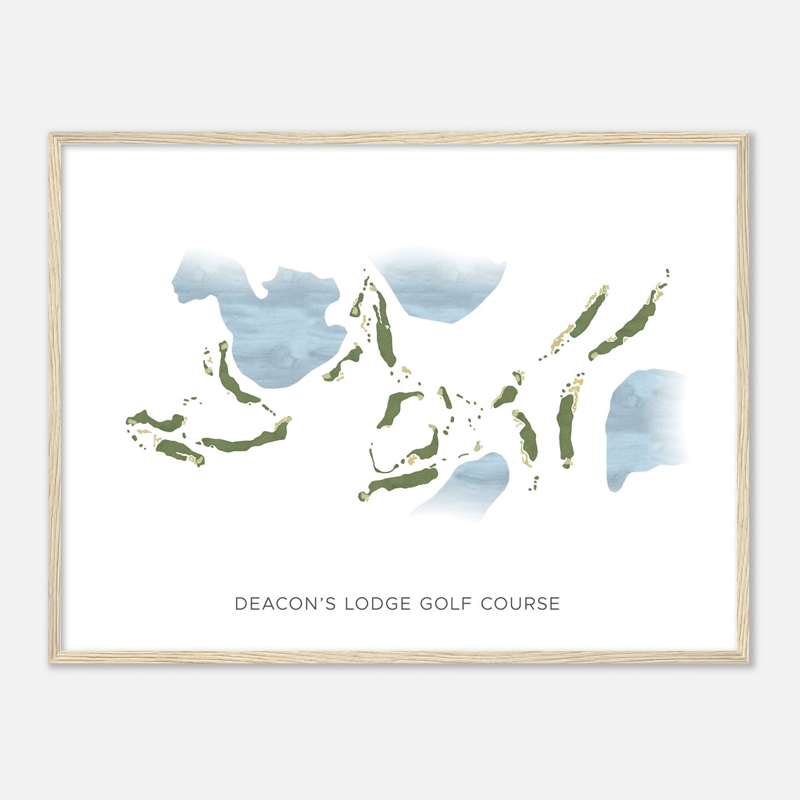 Deacon's Lodge Golf Course Minnesota Modern Watercolor Map Poster - Image 2