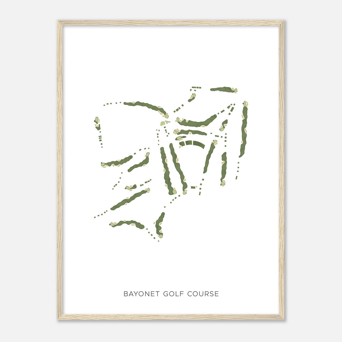 Bayonet Golf Course Modern Watercolor Golf Course Map Poster