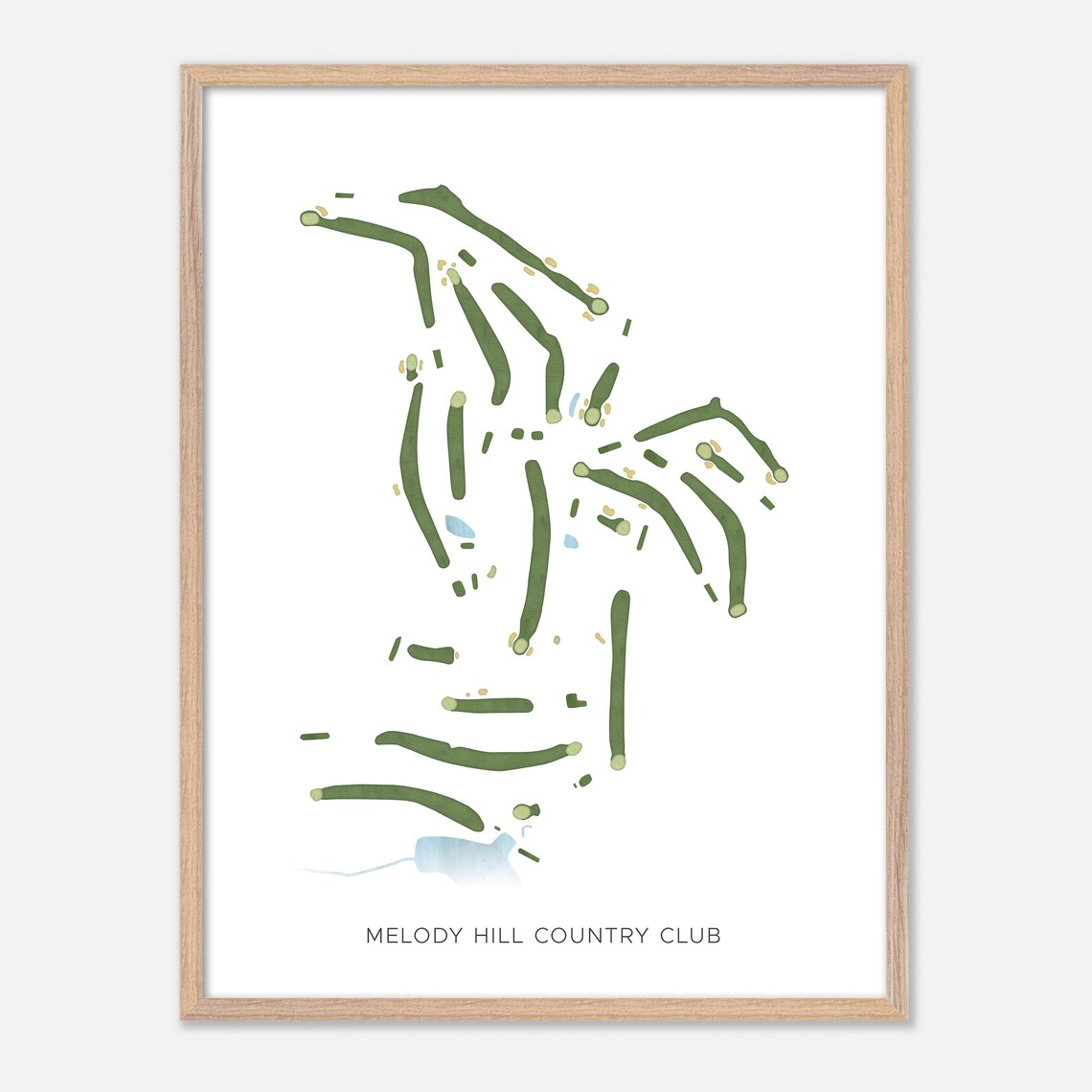 Melody Hill Country Club Minimalist Watercolor Fairway Map Poster - Image 6