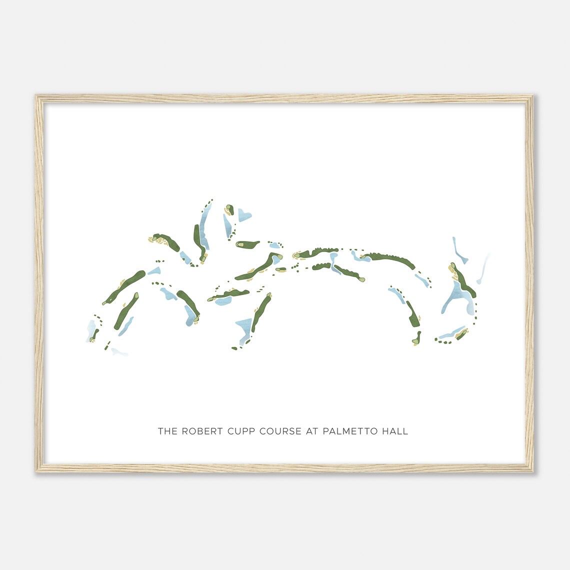 The Robert Cupp Course at Palmetto Hall Beautiful Minimalist Fairway Line Map Art Poster