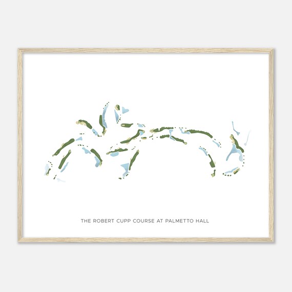 The Robert Cupp Course at Palmetto Hall Beautiful Minimalist Fairway Line Map Art Poster