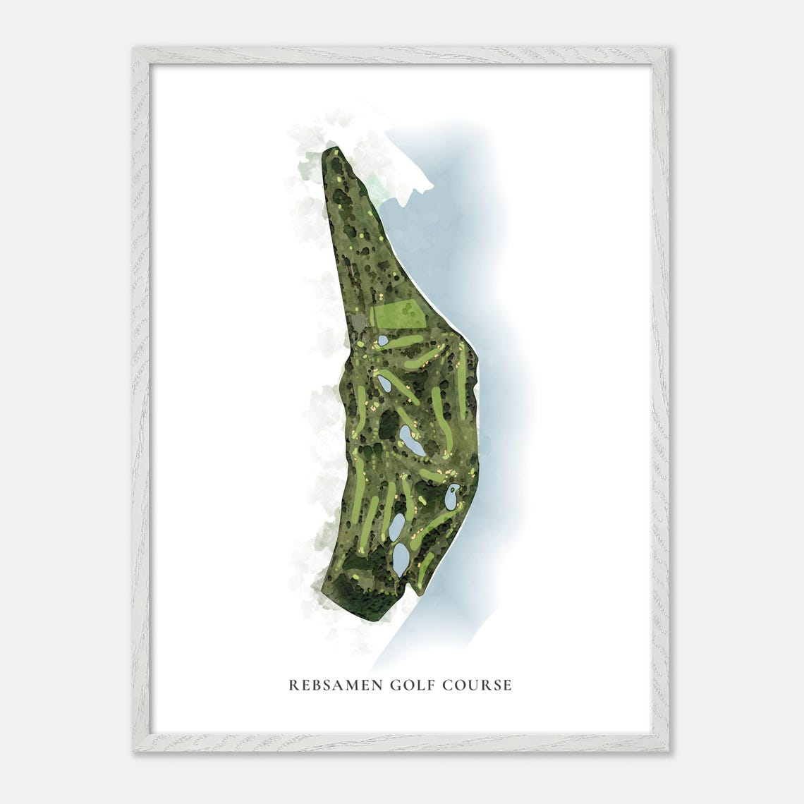 Rebsamen Golf Course Classic Watercolor Fairway Layout Poster - Image 2