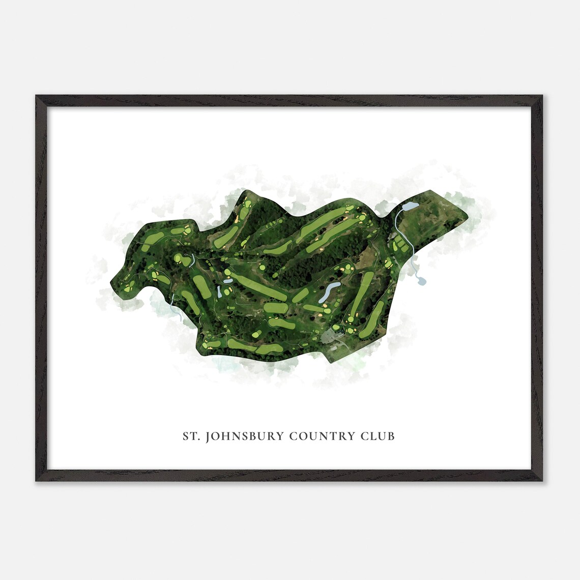 St Johnsbury Country Club Vermont Golf Course Watercolor Map Poster - Image 5