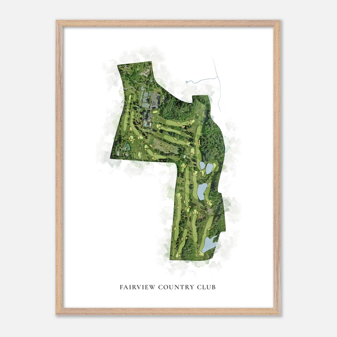 Fairview Country Club Connecticut Classic Watercolor Aerial Poster - Image 2