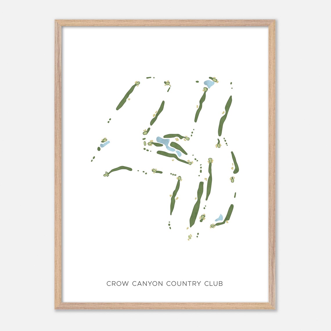 Crow Canyon Country Club Danville CA Modern Watercolor Map Poster - Image 2