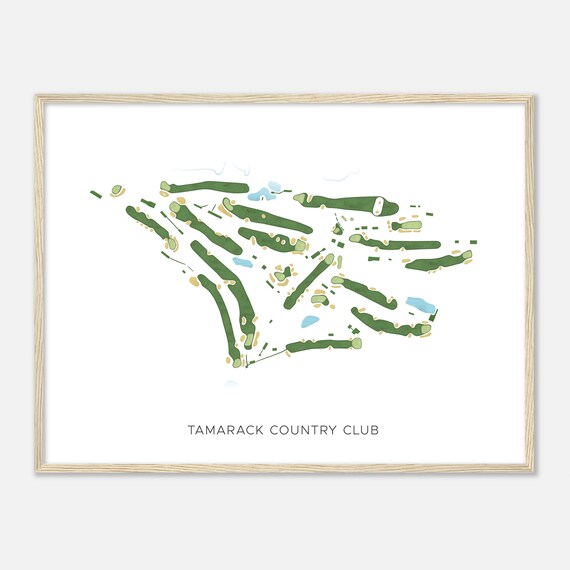 Tamarack Country Club Connecticut Modern Watercolor Map Golfer Gift Golf Wall Art Golf Poster Print Course Layout