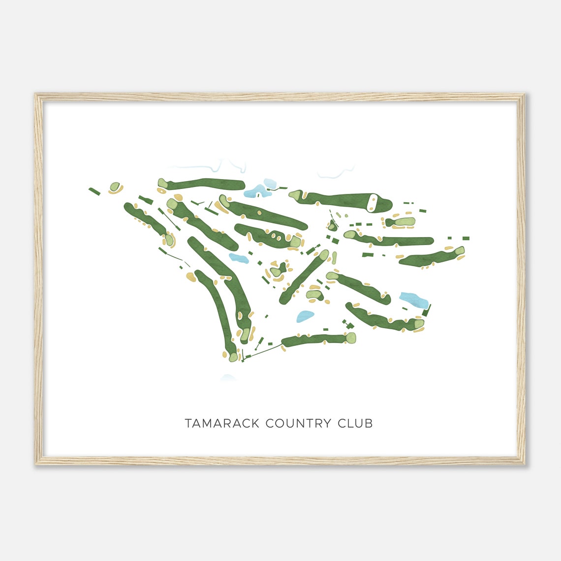 Tamarack Country Club Minimalist Fairway Line Course Map Poster