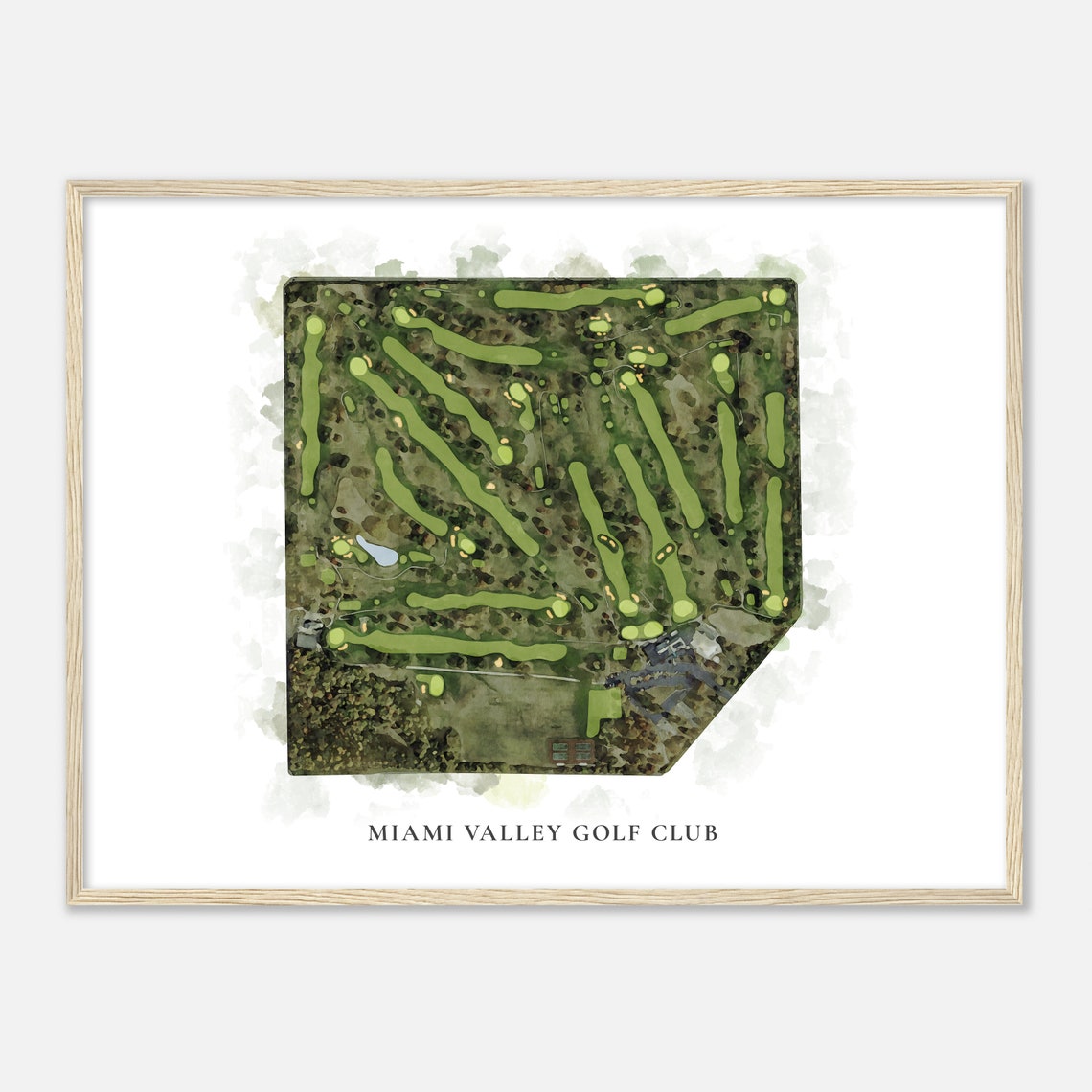 Miami Valley Golf Club Classic Watercolor Map Golfer Gift Poster