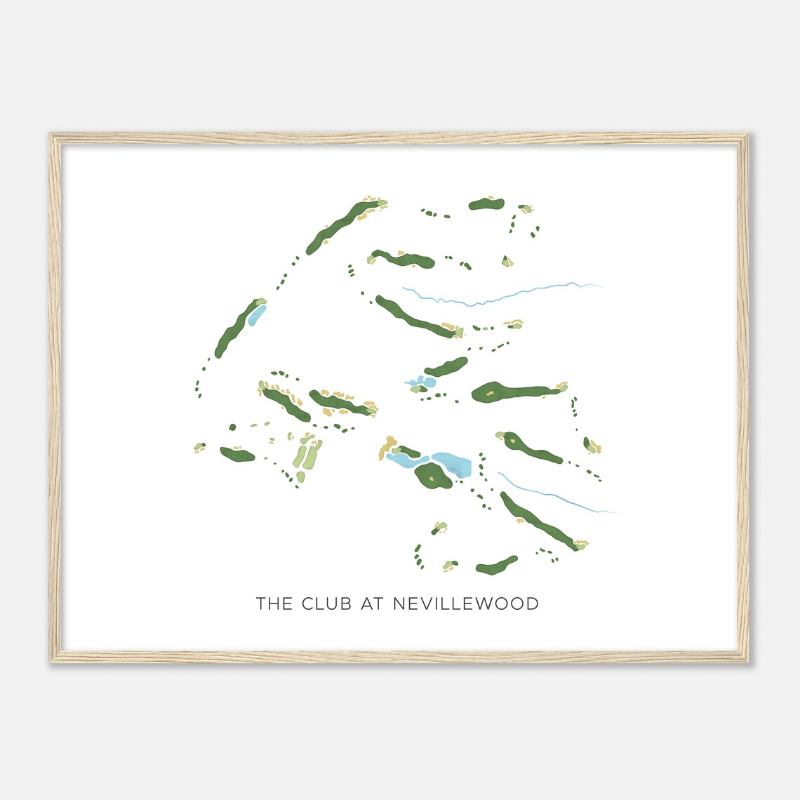The Club at Nevillewood Pennsylvania Modern Watercolor Golf Map Poster - Image 2