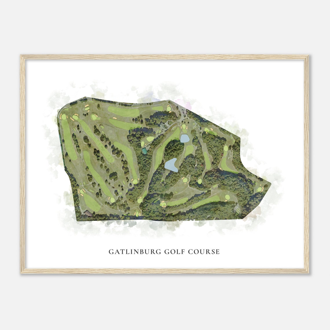 Gatlinburg Golf Course Tennessee Classic Watercolor Golf Map Poster