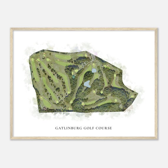 Gatlinburg Golf Course Tennessee Classic Watercolor Golf Map Poster