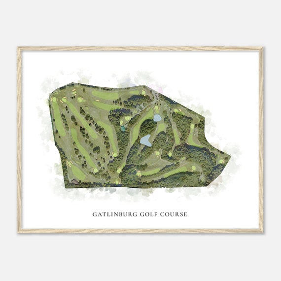 Gatlinburg Golf Course Tennessee Classic Watercolor Map Golfer Gift Golf Wall Art Golf Poster Print Course Layout