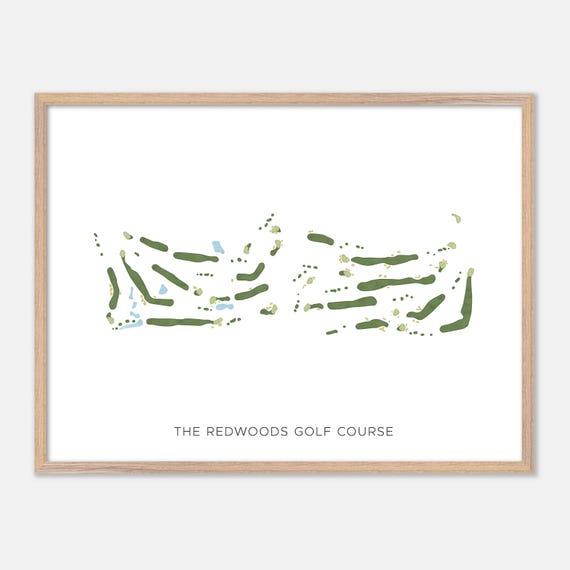 The Redwoods Golf Course In Canada Modern Watercolor Map Golfer Gift Golf Wall Art Golf Poster Print Course Layout