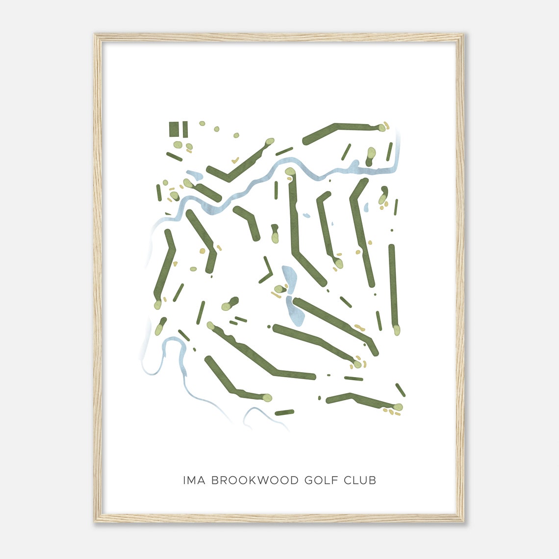 Ima Brookwood Golf Club Modern Minimalist Golf Course Map Poster - Image 2