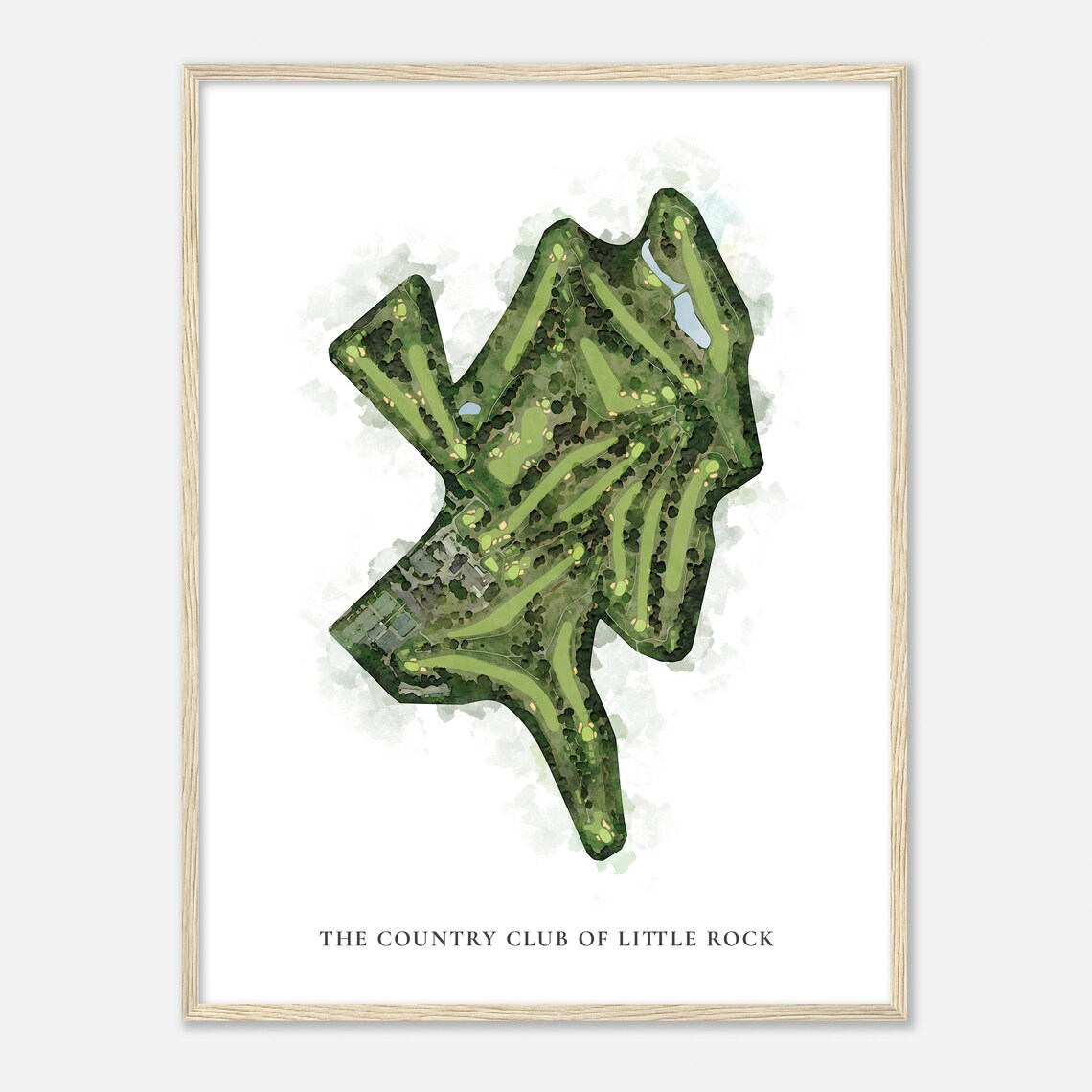 The Country Club Of Little Rock Classic Watercolor Golf Map Poster - Image 2