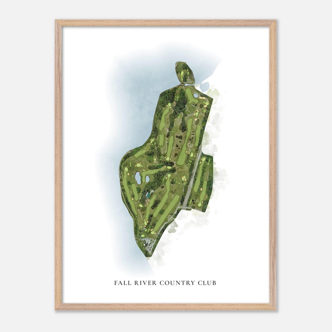 Fall River Country Club Massachusetts Classic Watercolor Map Poster - Image 2