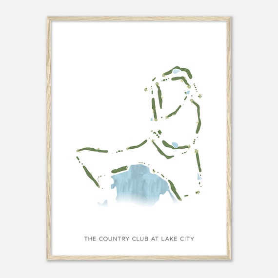 The Country Club At Lake City Florida Modern Watercolor Map Golfer Gift Golf Wall Art Golf Poster Print Course Layout