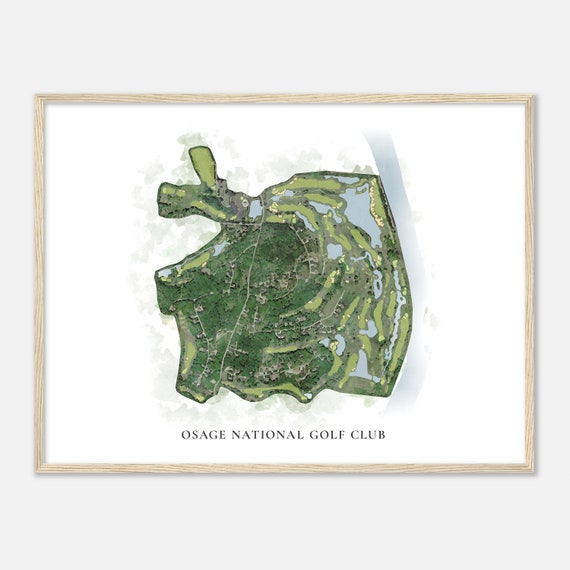 Osage National Golf Club Missouri Classic Watercolor Map Golfer Gift Golf Wall Art Golf Poster Print Course Layout