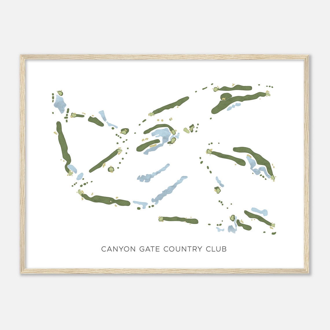 Canyon Gate Country Club Modern Minimalist Course Map Golfer Poster
