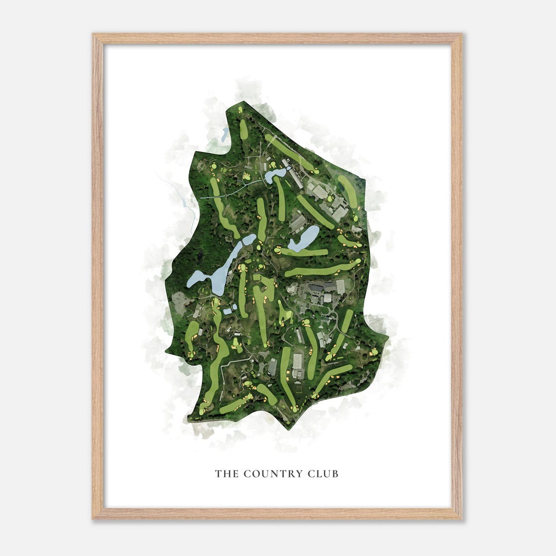 The Country Club Classic Watercolor Golf Course Map Art Poster - Image 2