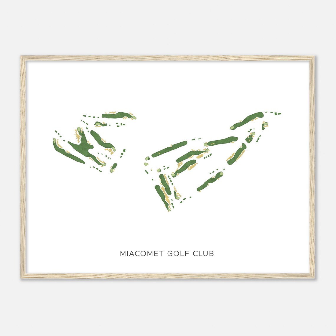 Miacomet Golf Club Massachusetts Modern Watercolor Map Golfer Gift Golf Wall Art Golf Poster Print Course Layout