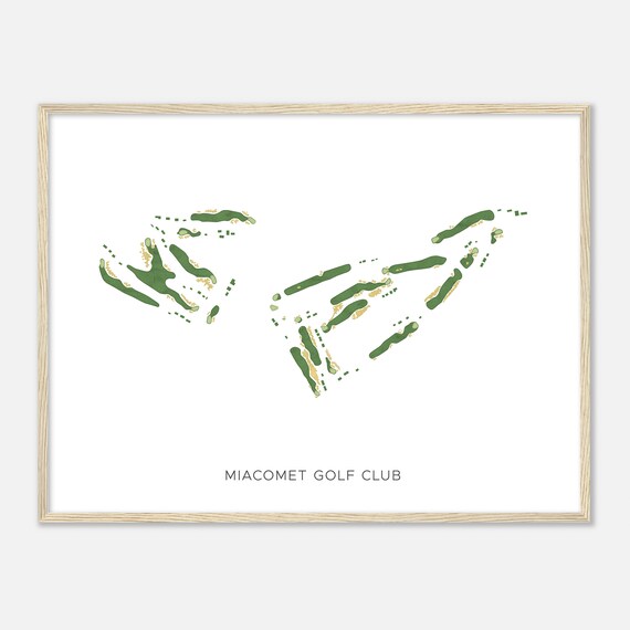 Miacomet Golf Club Massachusetts Modern Watercolor Map Golfer Gift Golf Wall Art Golf Poster Print Course Layout