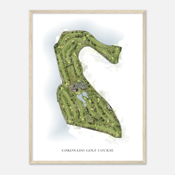 Coronado Golf Course California Classic Watercolor Map Golfer Gift Golf Wall Art Golf Poster Print Course Layout