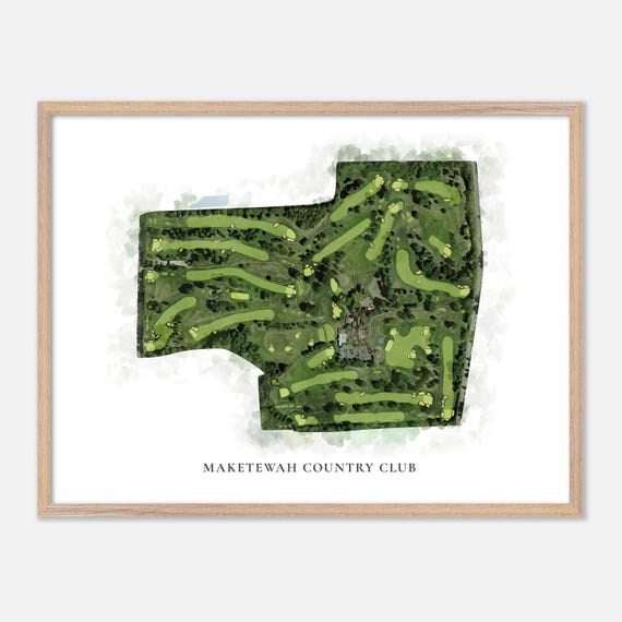 Maketewah Country Club In Cincinnati Ohio Classic Watercolor Map Golfer Gift Golf Wall Art Golf Poster Print Course Layout