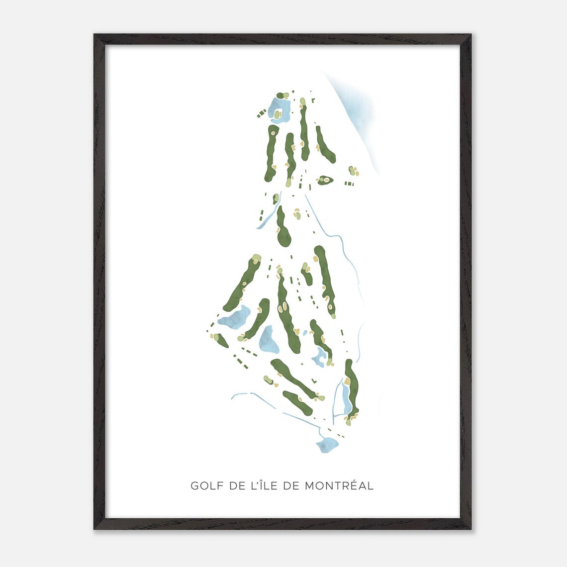 Golf De L'Ile De Montreal Modern Minimalist Watercolor Golf Map Poster - Image 2