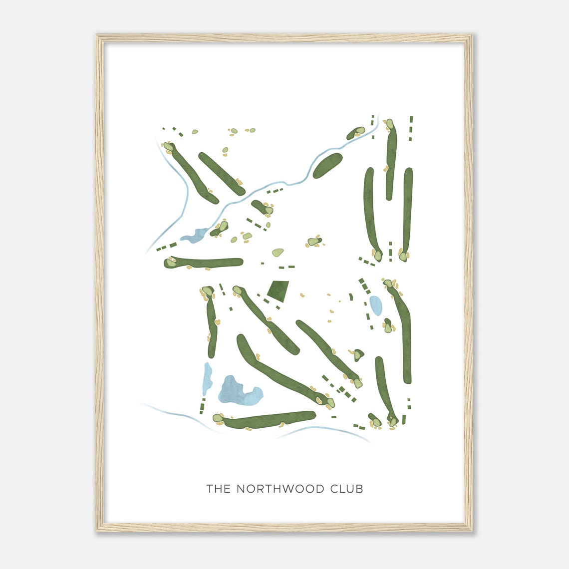 The Northwood Club Minimalist Golf Course Fairway Map Poster - Image 2