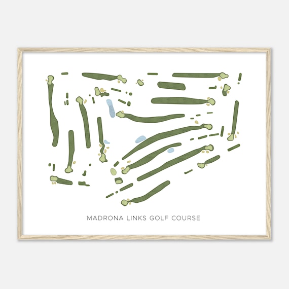 Madrona Links Golf Course Washington Modern Watercolor Map Golfer Gift Golf Wall Art Golf Poster Print Course Layout