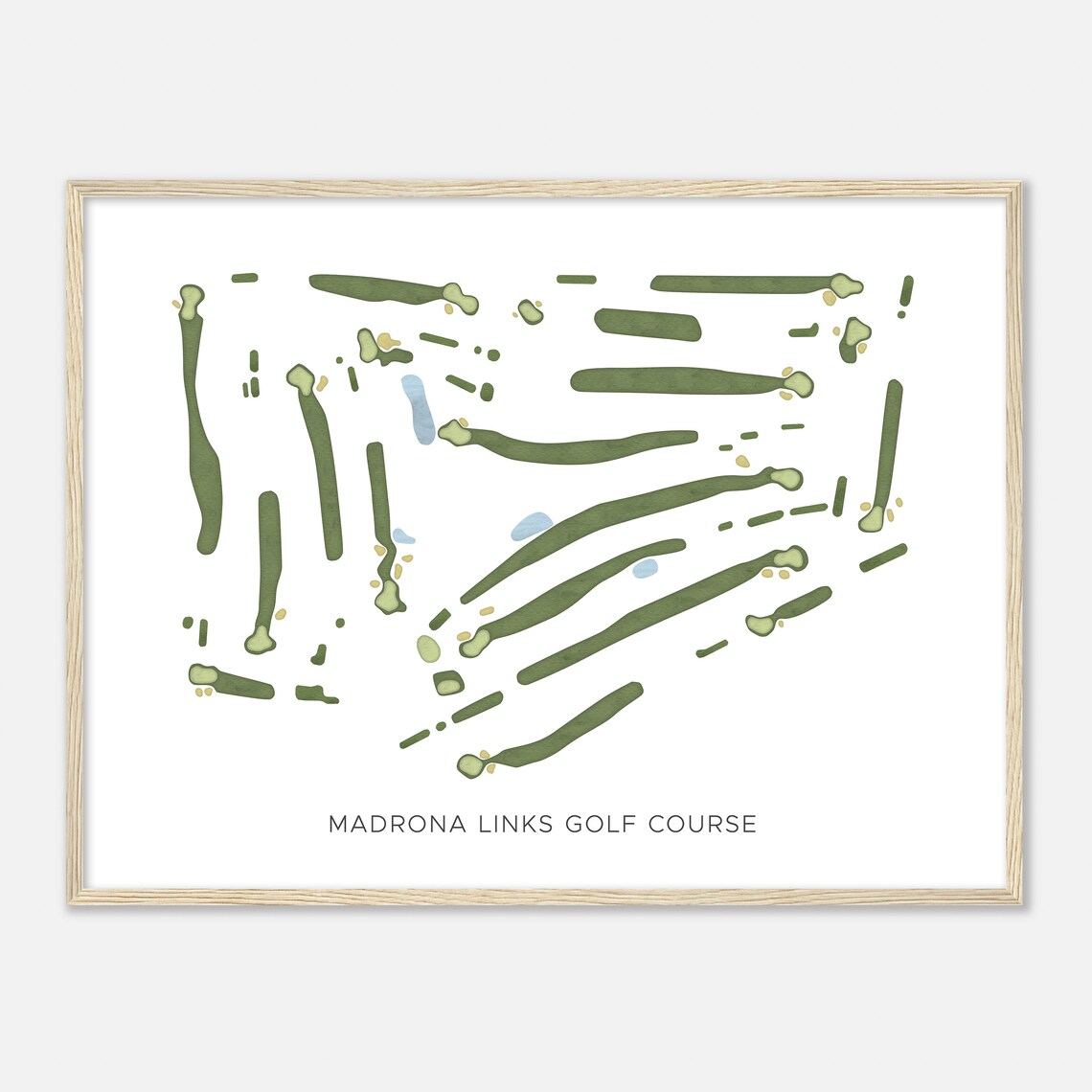 Madrona Links Golf Course Washington Modern Watercolor Map Golfer Gift Golf Wall Art Golf Poster Print Course Layout