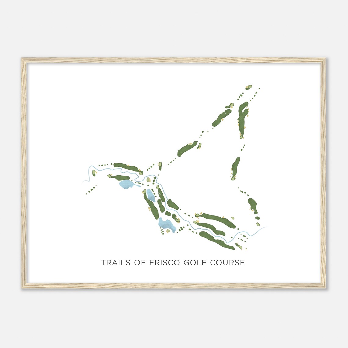 Trails Of Frisco Golf Course Texas Modern Watercolor Map Poster - Image 2