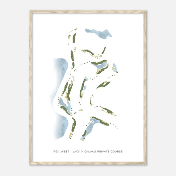 Pga West Jack Nicklaus Private Course California Modern Watercolor Map Golfer Gift Golf Wall Art Golf Poster Print Course Layout