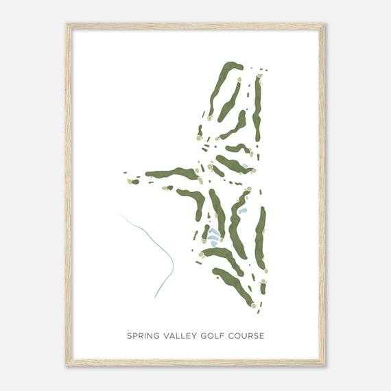 Spring Valley Golf Course Wisconsin Modern Watercolor Map Golfer Gift Golf Wall Art Golf Poster Print Course Layout