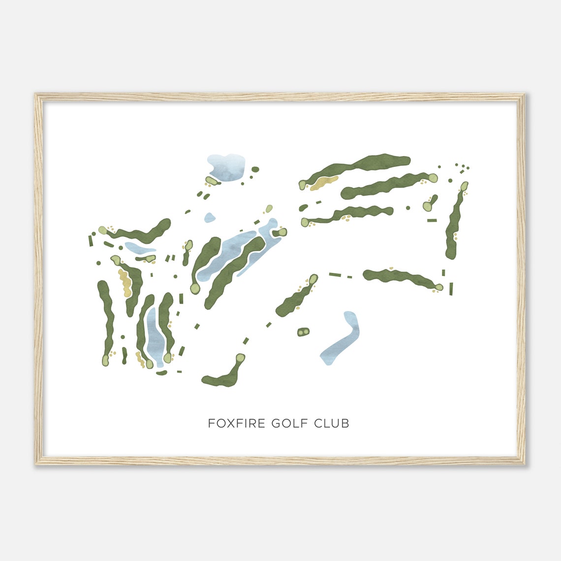 Foxfire Golf Club Watercolor Course Fairway Hole Map Art Poster - Image 2