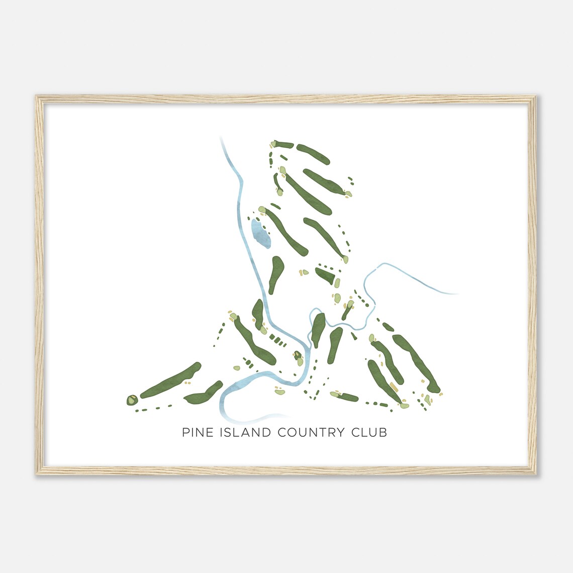 Pine Island Country Club Modern Watercolor Map
